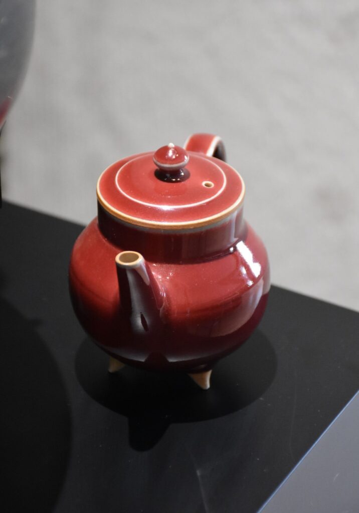 Crimson Cloud Porcelain Teapot