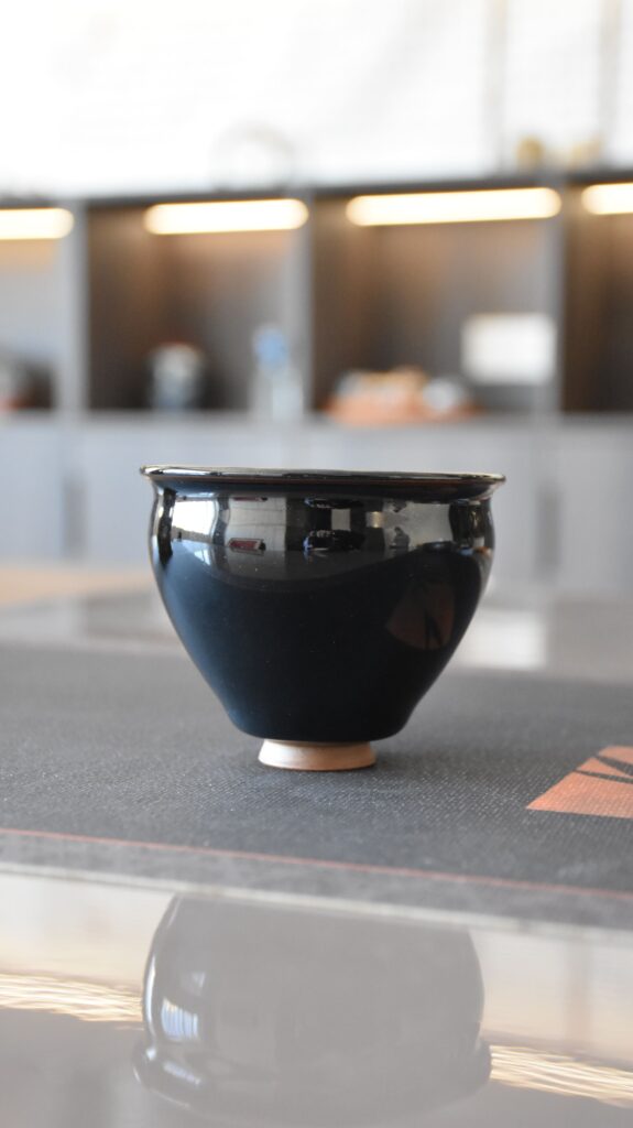 Obsidian Black Glazed Jar Mouth